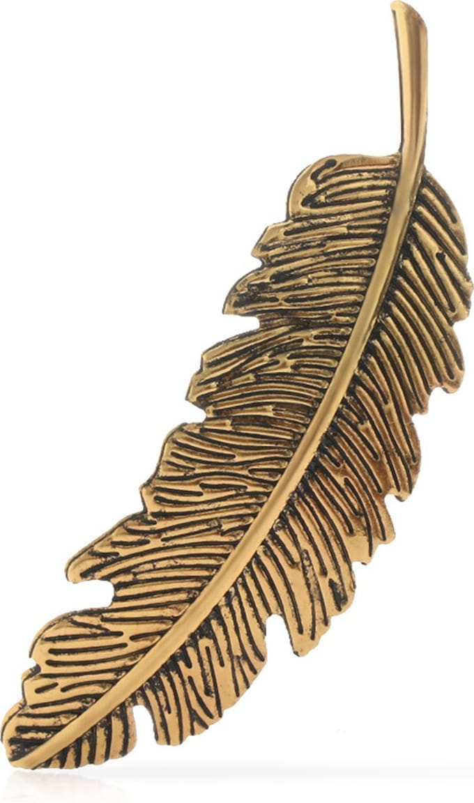 KELERINO. Haarspeld Haarclip Veer - Goud