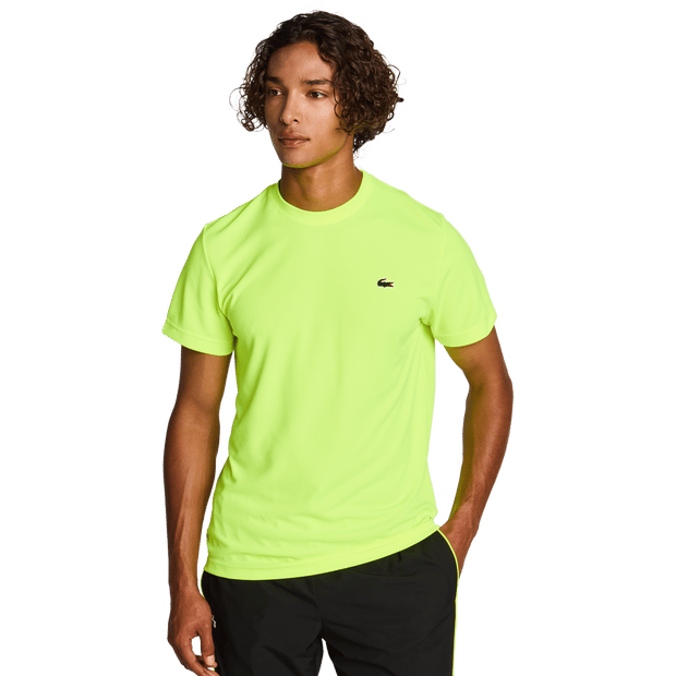Lacoste Small Croc Logo Stripe T-shirts Heren - Geel - Maat S