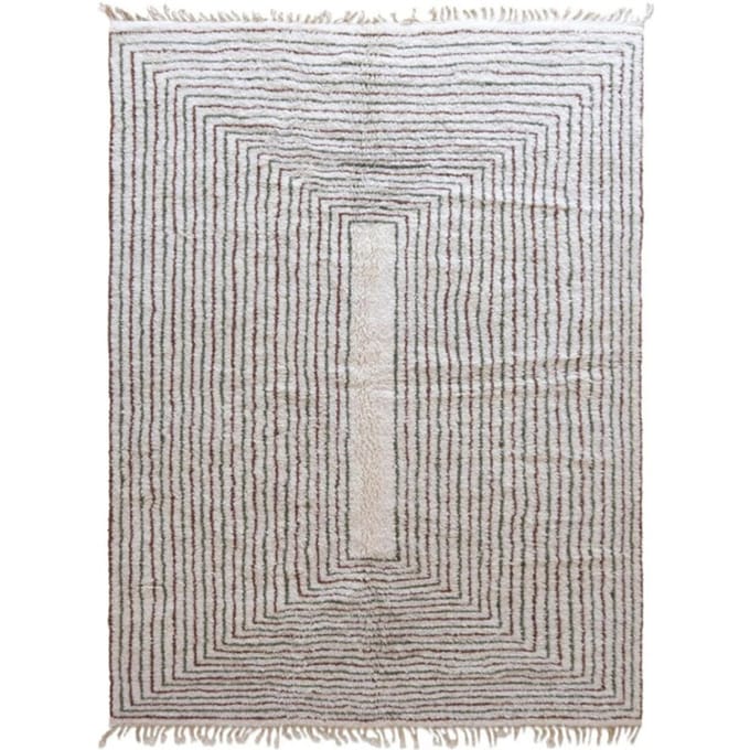 AFK Living Berbertapijt modern met grafische lijnen van wol