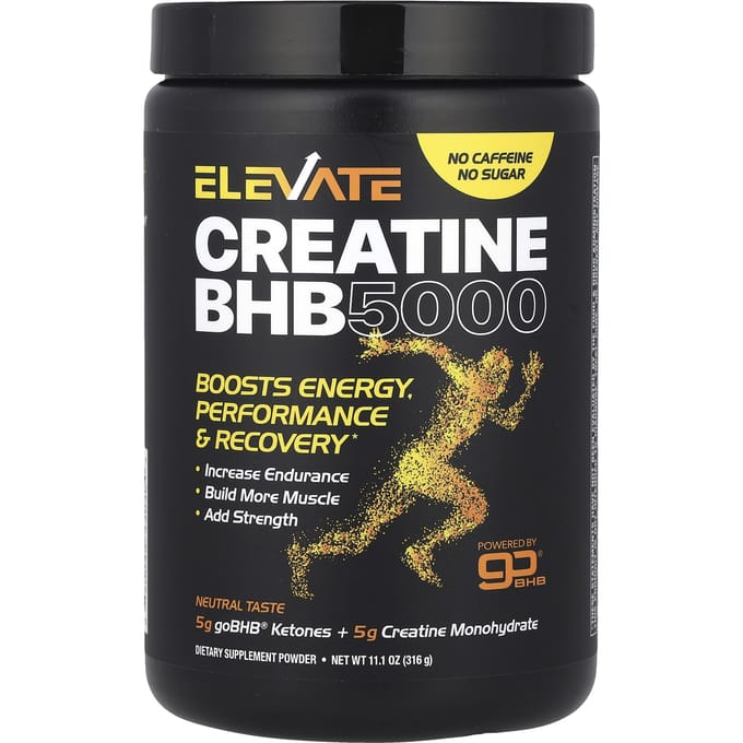 Real Ketones, Elevate, Creatine BHB 5000, Neutraal, 315 g (316 g)