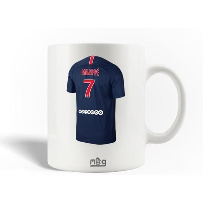 Keramische Mok - PSG - Kylian Mbappé - 30cl - Vaatwasmachinebestendig - Wit