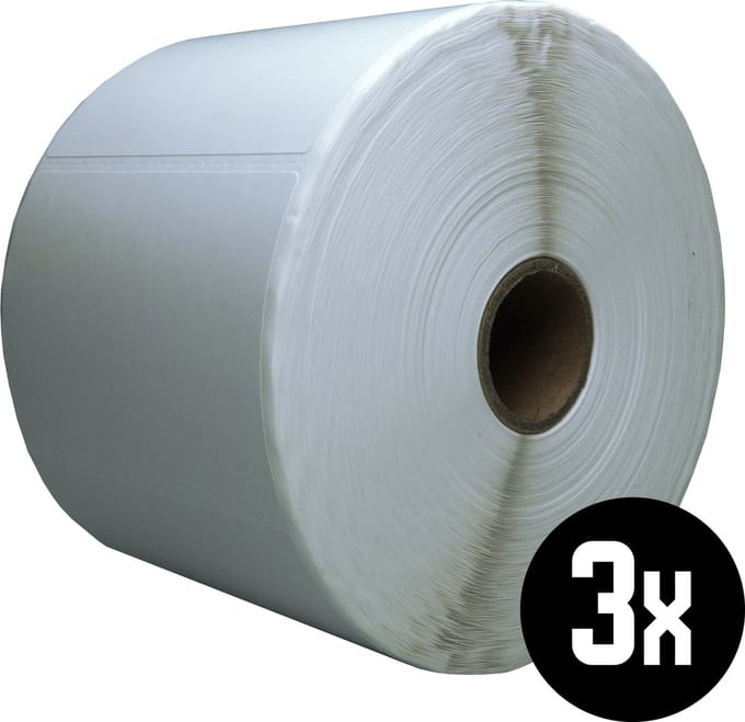 DULA Compatible Zebra Labels 76x51mm - 1370 etiketten per rol - kern 25mm - Wit - Permanent - 3 rollen