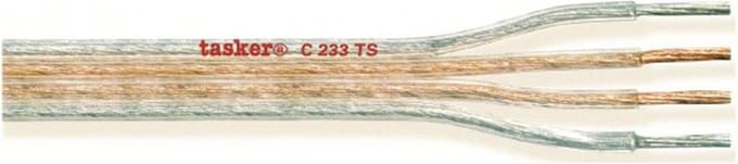 Tasker-HiFi-Luidsprekerkabel-C233TS/20-4x1,5mm2-Extra Flexible-Lengte:20 meter-Kleur:Transparant koper