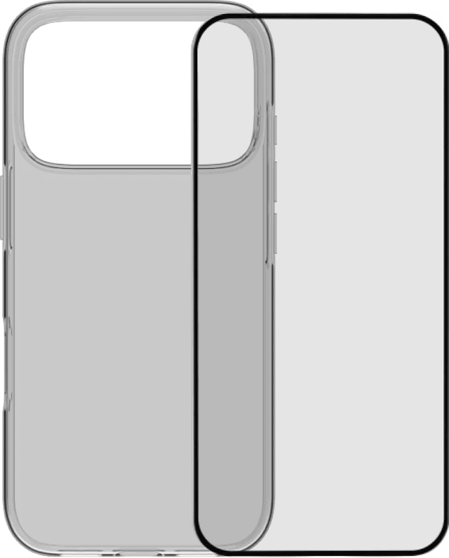 BlueBuilt Back Cover iPhone 17 Pro Transparant + BlueBuilt iPhone 17 Pro Screenprotector Glas