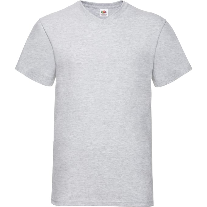Fruit of the Loom Heren Valueweight Heather V Hals T-shirt (Grijs)