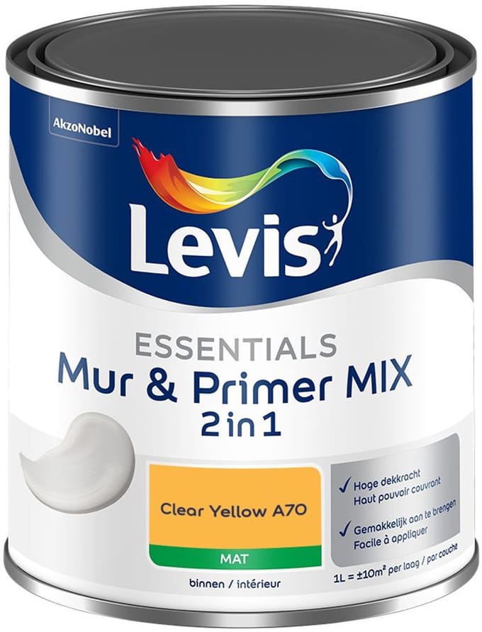 Levis - Essentials Mur & Primer Mix - Clear Yellow A70 - Mengverf - 1 L