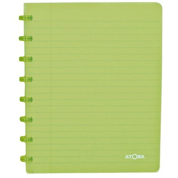 Atoma - Trendy schrift | ft A5 | 144 bladzijden | commercieel geruit | transparant groen