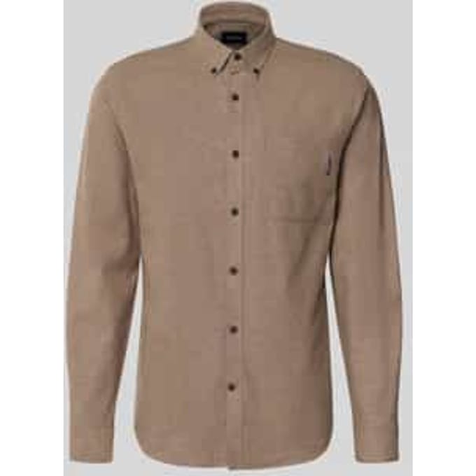 Slim fit vrijetijdsoverhemd met borstzak, model 'Brushed'