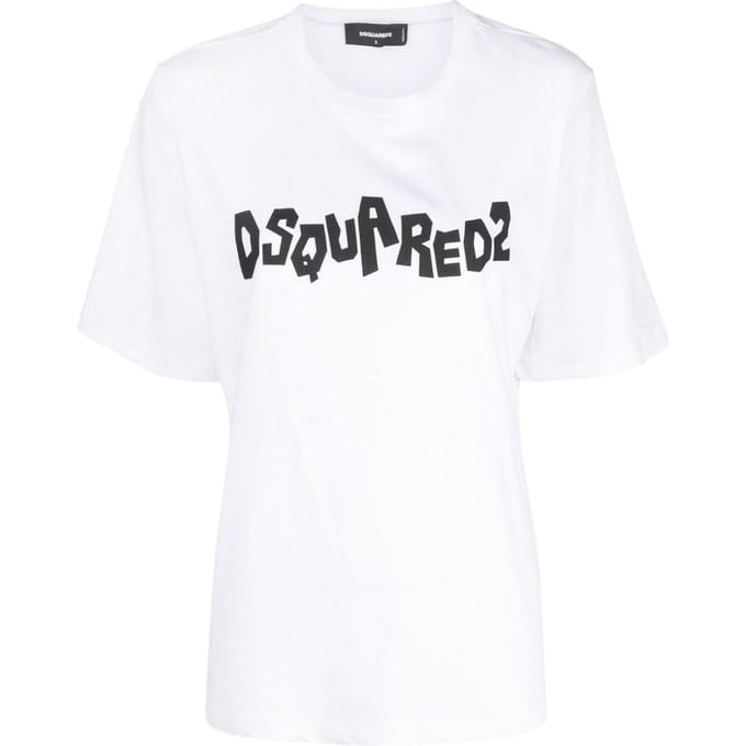 Dsquared2 Contrast Brand Logo Wit T-shirt