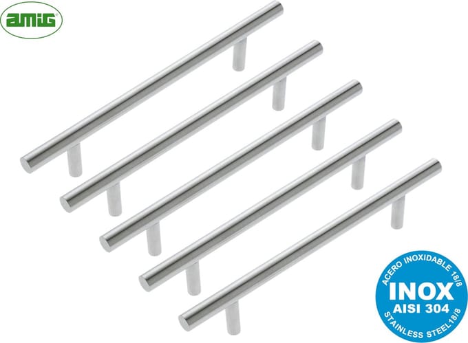 AMIG Luxe Handgreep Meubelgreep Lade Kast - 5 stuks - Hartafstand 256mm - ø12mm - RVS 304
