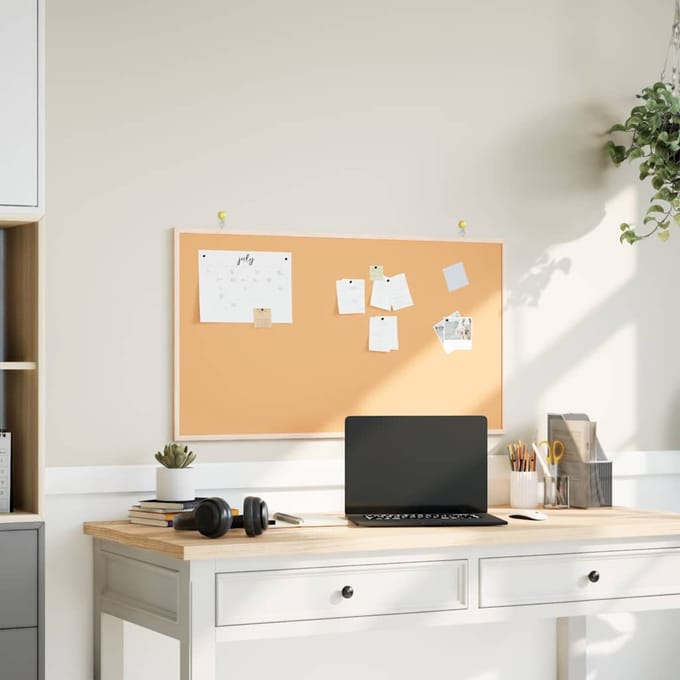 vidaXL - Kurkbord - met - massief - grenenhouten - frame - 100x55 - cm
