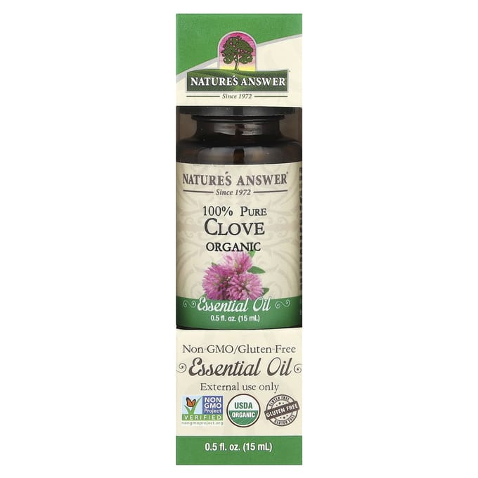 Nature'S Answer, Organic Essential Oil, 100% Pure Clove, 15 Ml (0.5 Fl Oz)