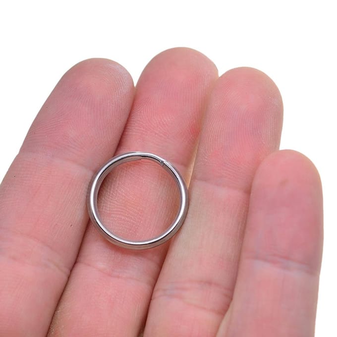 40 Pieces 20mm 304 Stainless steel Split Key Rings keycahins Dog leash DIY 20mm zilver