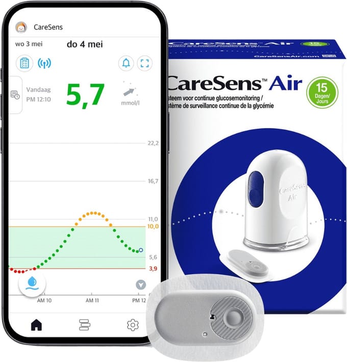 CareSens Air sensor - Continue glucosemonitoring - Glucose sensor - 15 dagen sensor - CGM sensor -