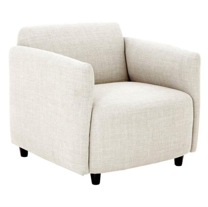 Tower Living Fauteuil Bradfort - Wit Stof - Met Armleuning - 84x84x76cm