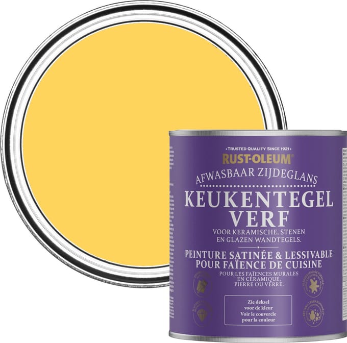 Rust-Oleum Geel Keukentegelverf Zijdeglans - Citroengelei 750ml