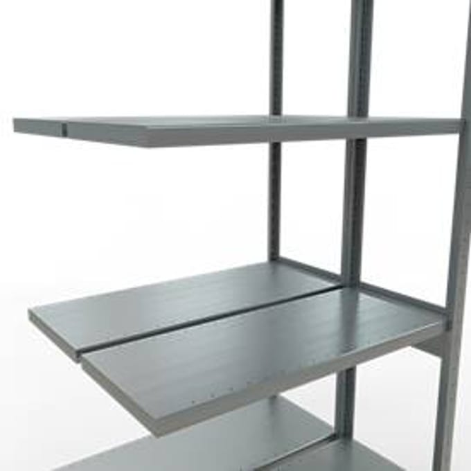 SCHULTE Lagertechnik Insteeksysteem voor dubbele rekken, MULTIPlus250, 3000x1000x(2x400) mm, 14 legborden, gegalvaniseerd