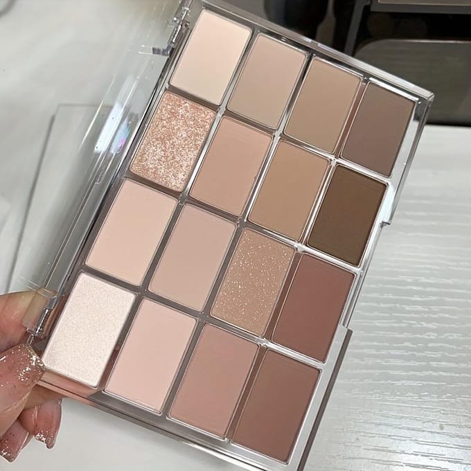 16 Kleuren Oogschaduw Palette Mat Glitter Oogschaduw Glanzende Oogschaduw Langhoudende Oogmake-up gray