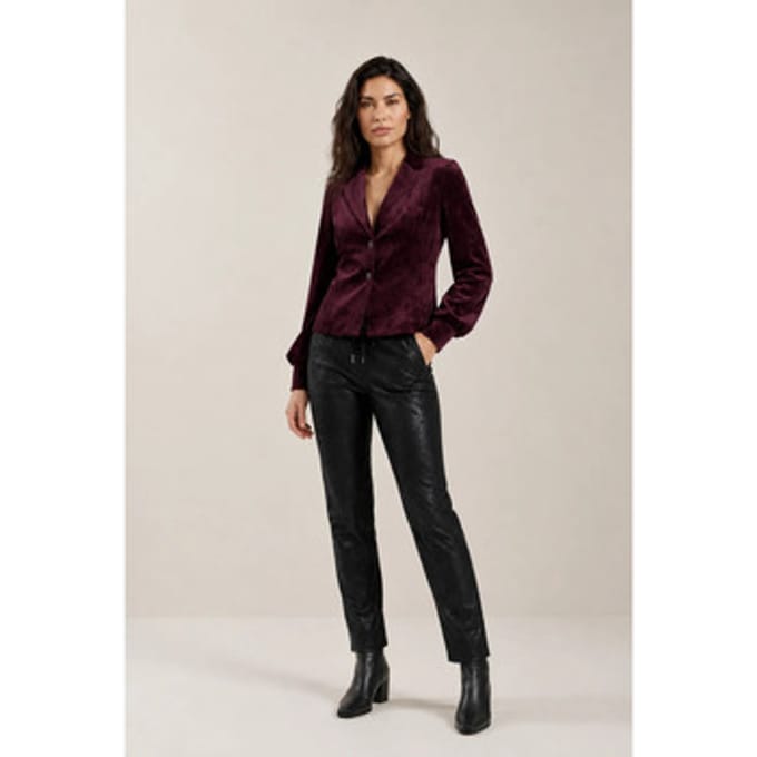 Blazer Helena Hart 7870 Blazer Lora Velour Burgundy
