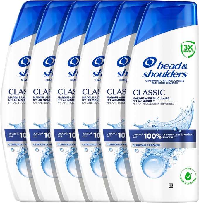 HEAD&SHOULDERS Head & Shoulders Shampoo Classic, Anti-roos, Voordeelverpakking 6 x 250 ml