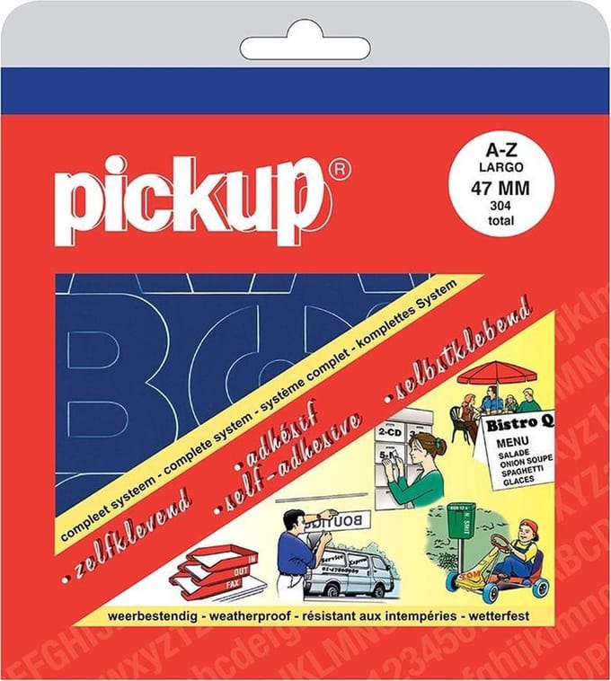Pickup plakletters boekje Largo blauw - 47 mm