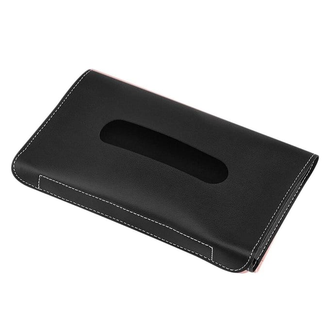 Boîte à mouchoirs en cuir PU, support suspendu pour pare-soleil de voiture, boîtes à mouchoirs de voiture, rangement intérieur automobile, accessoires de décoration noir