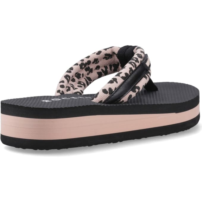 Rocket Dog Monica Leon Leopard Textiel Dames Licht Roze Slippers