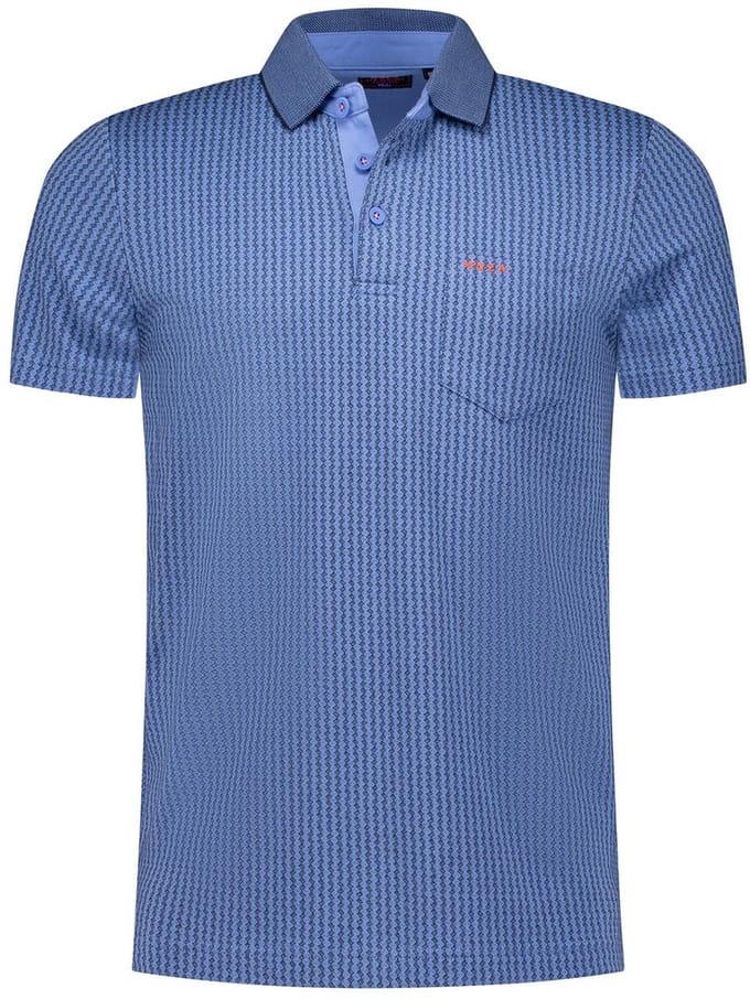 NZA - Blauwe polo met kleine witte streep