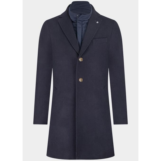 Bos Bright Blue Wollen jas igor wool coat 25301ig43bo/290 navy