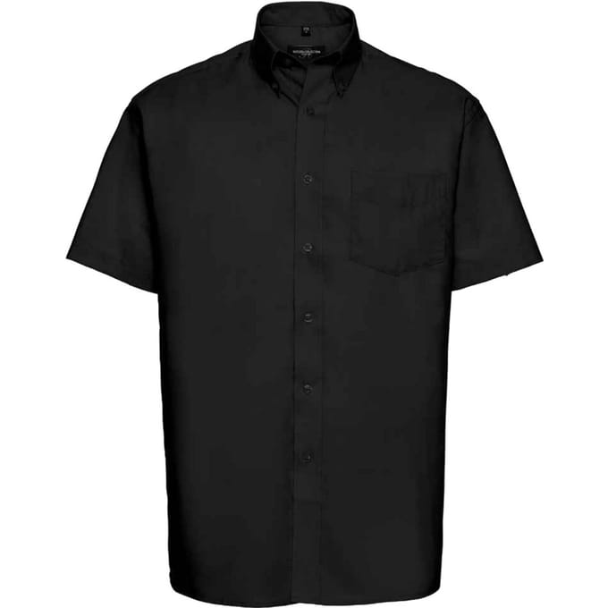 Russell Collection Heren Oxford Formeel Shirt (Zwart)