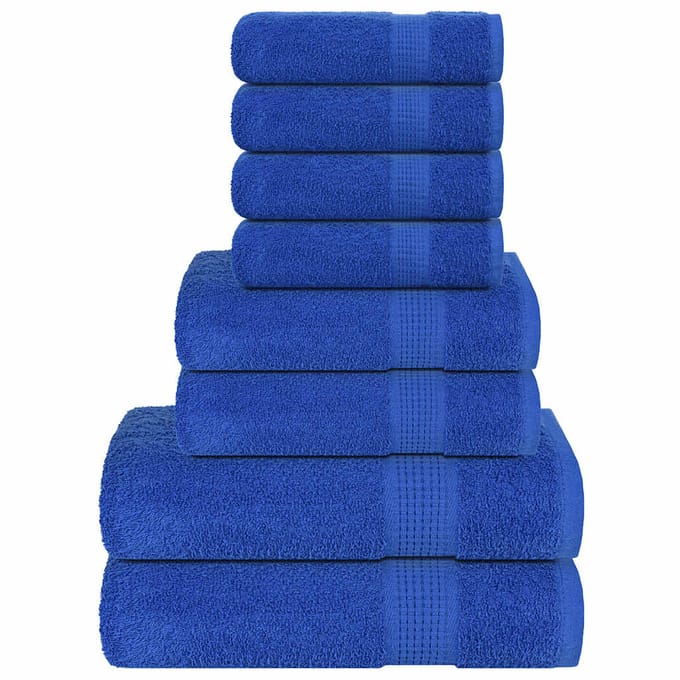 vidaXL - 8-delige - Handdoekenset - FROGN - 360 - g/m² - blauw