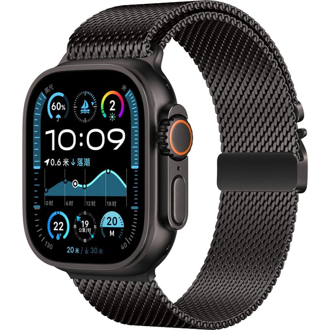 Apple Watch Modern Milanese band (zwart)