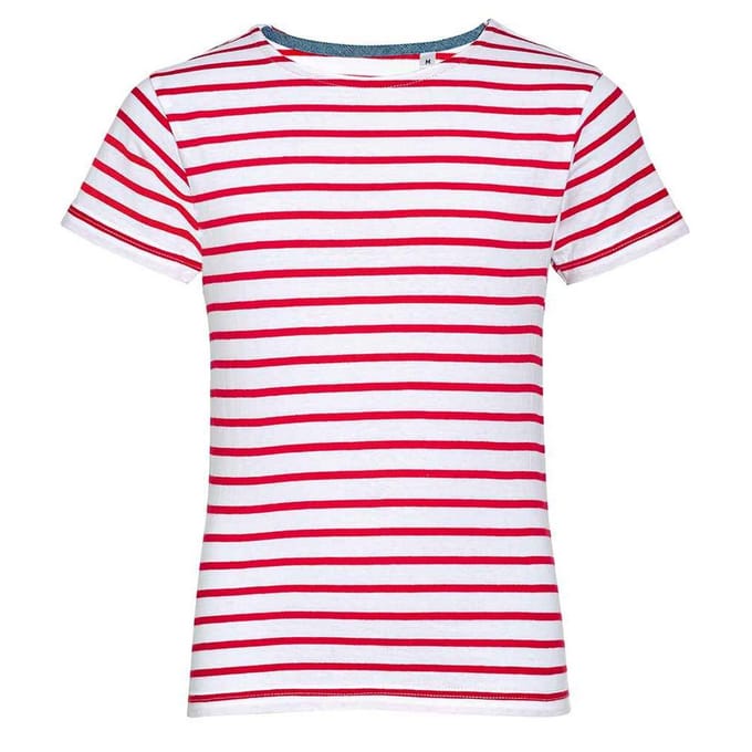 SOLS Kinderen/Kinderen Miles Ronde Hals T-Shirt (Wit/rood)