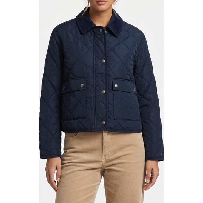 Tommy Hilfiger Padded Flag Quilted Jacket Dark Night Navy Maat: M | Korte Jassen Outlet | Dames | Blauw