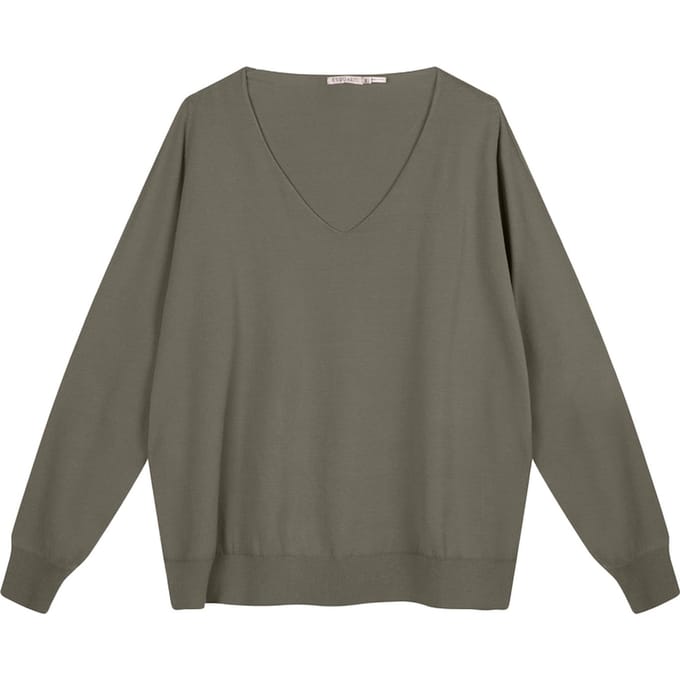 EsQualo Sweater Raglan V Neck Leaf Green Taglia: XS | Maglioni a maglia Outlet | Donna | Verde