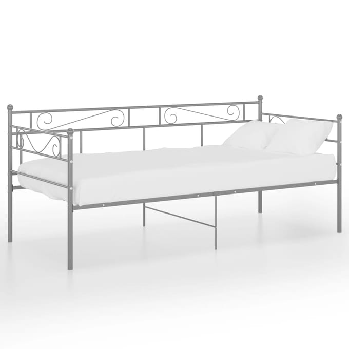 vidaXL - Slaapbank - metaal - grijs - 90x200 - cm