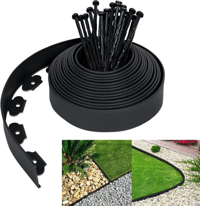 Flexibele Gazonrand - Bloembed Omranding - Tuin Decoratie - Wortelblokkering Systeem - 50 Meter Lengte - Zwart