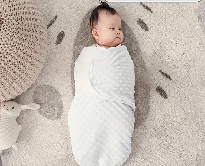 Inbakerdeken Baby 0-6M – Warme Fleece Slaapzak – Herfst/Winter – Wit