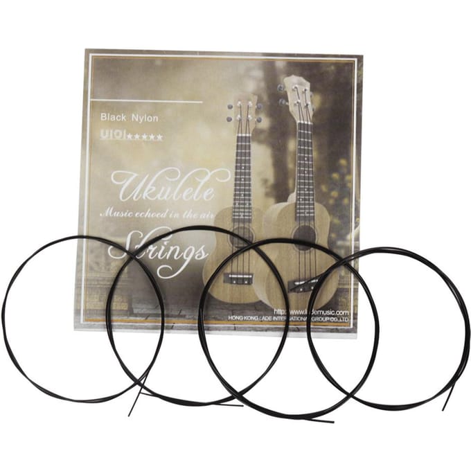 Kleurrijke Ukelele Ukelele Uke Snaren Nylon Materiaal, 4st/set zwart