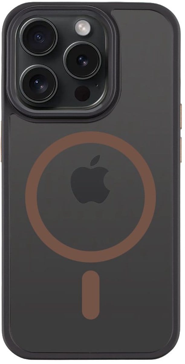 Tactical iPhone 15 Pro MagForce Hyperstealth 2.0 Cover – Hoesje met Losse Klikbare Knoppen – Black/Mocha Mousse