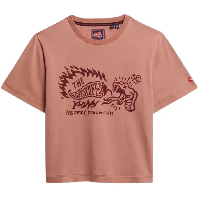 Superdry Roadside Trade Relaxed T-shirt Pink Grootte: 44