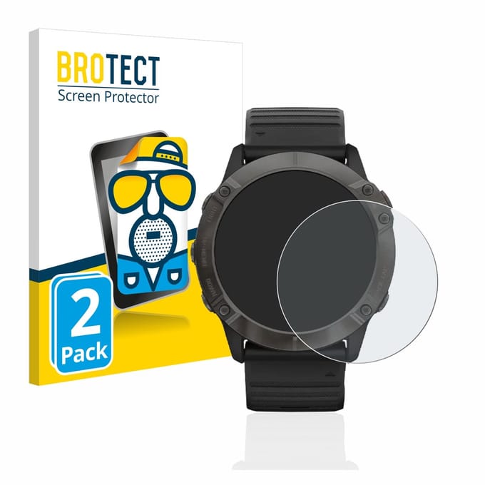 BROTECT - Screenprotector voor Garmin Fenix 6X Pro - Folie Beschermfolie matte 2 Stuks