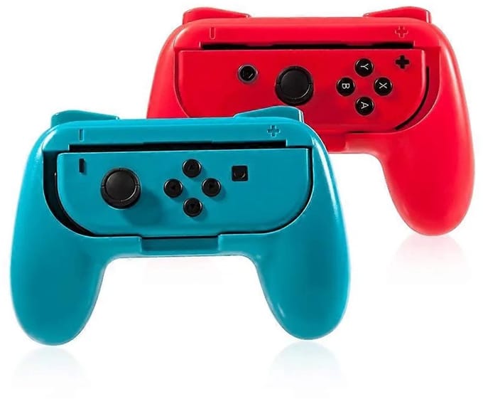 Controller Grip Set Geschikt voor Nintendo Switch Joy-Con – 2 Stuks – Rood & Blauw – Ergonomische Handgrepen – TNS-851B