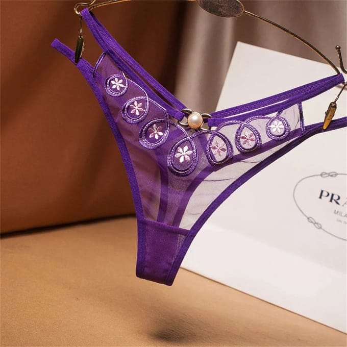 String-Dames-Sexy-Opwindend-Ademend-Erotisch-Lingerie-Doorschijnend-Paars