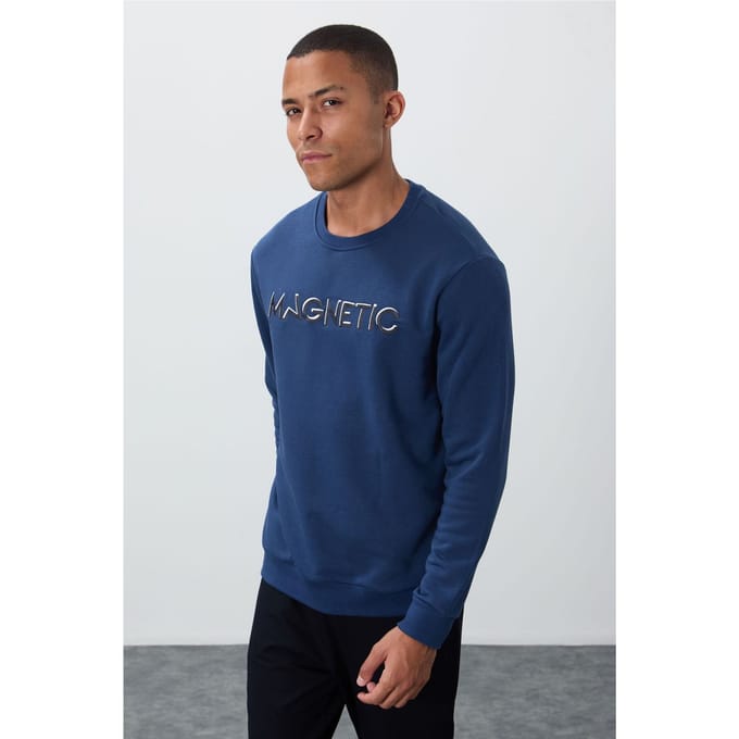 Heren Geprinte Ronde Hals Sweatshirt