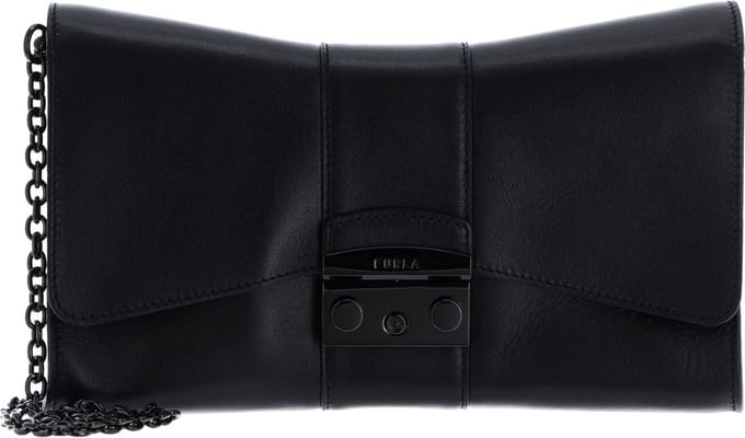 FURLA Leren Schoudertas Koppeling Metropolis Shoulder Bag Remix Nero Zwart