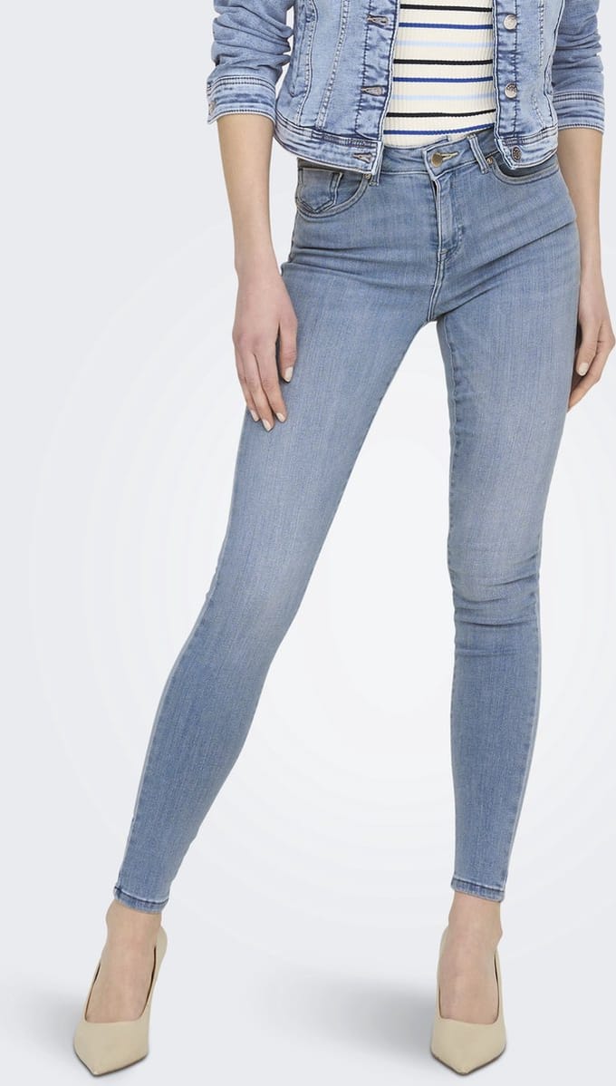 ONLY - ONLPOWER MID PUSH UP SK DNM AZG944 NOOS - Dames - Jeans