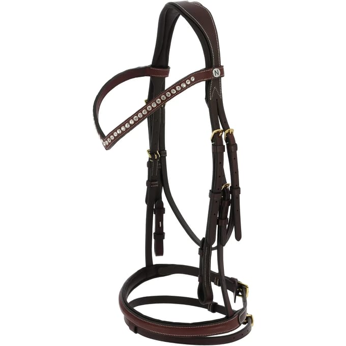 Houten hoofdstellen voor paard van leer Norton Athena
