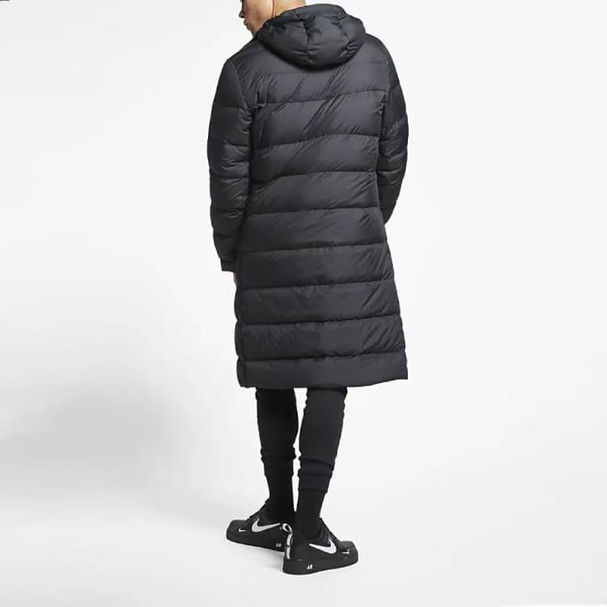 Nike Lange Donsjas met Capuchon Heren Bovenkleding Zwart AA8854-010 XL black