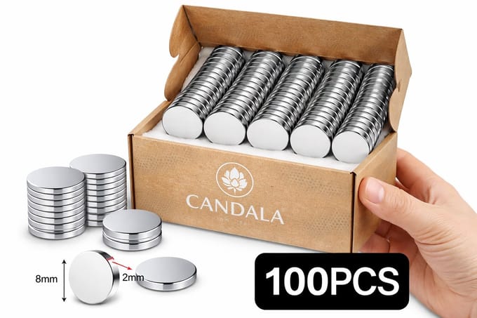Candala Magneet - 8 × 2 mm - 100 stuks - Stuks - Magneten - Sterk